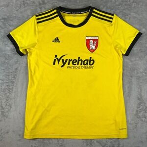 Adidas FC United Soccer Jersey Yellow Black Miadidas Team Aeroready Mens Large
